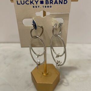 NWT lucky silver hoops and stars earrings